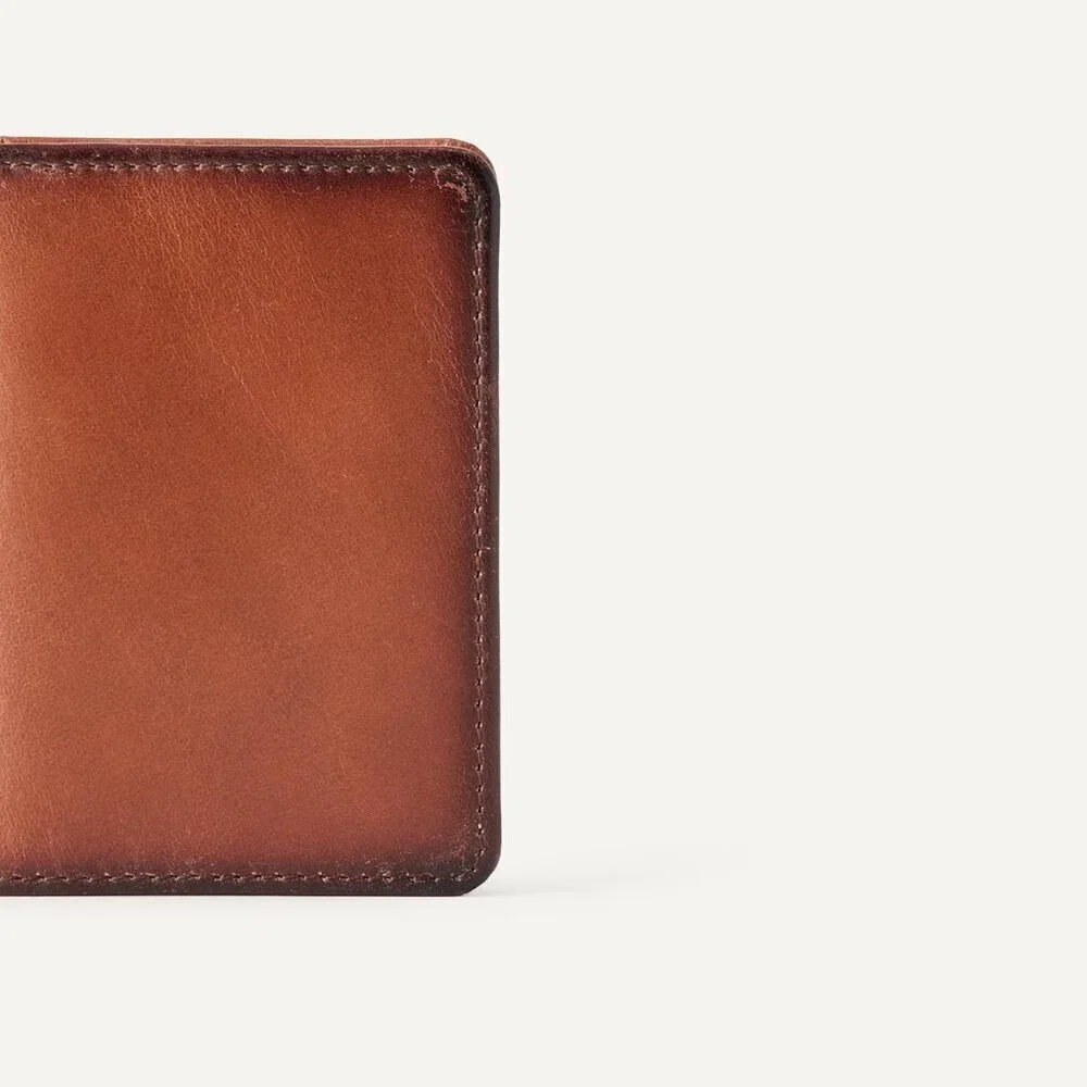 Men's Leather Tan Casual Bifold Wallet Card Style 6 Card Pockets design Design